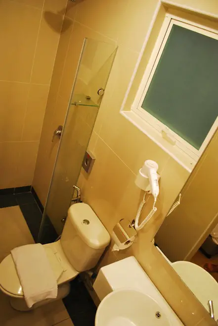 Inside Tune Hotel  Bathroom Kuala Lumpur